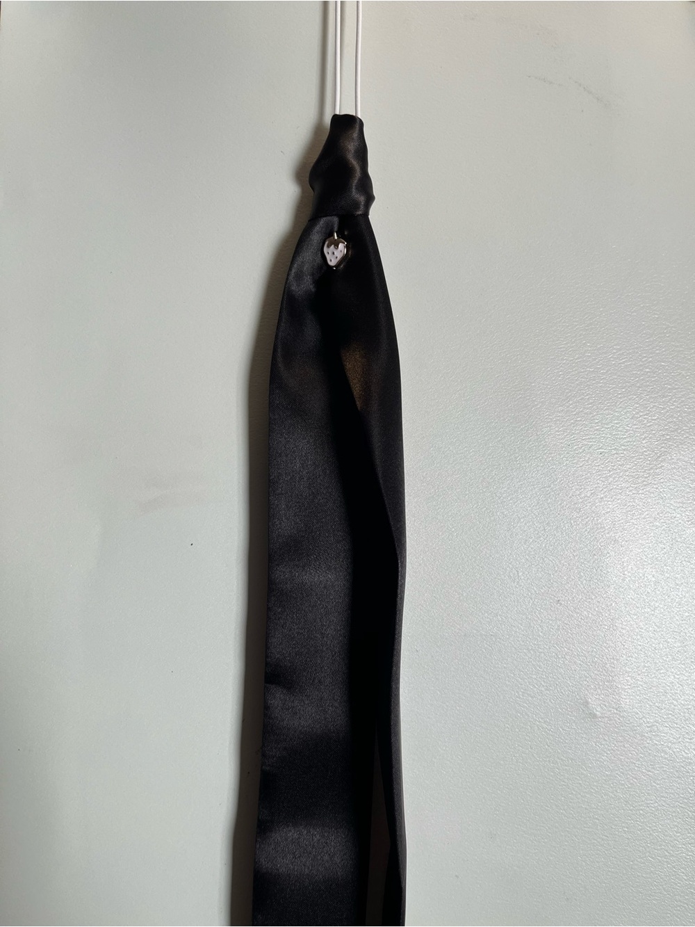 Satin Scarf Necklace with Decorative Pin